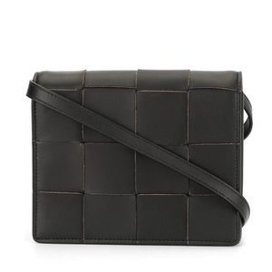 Bottega Veneta Intrecciato Weave Mini Crossbody Bag Black
